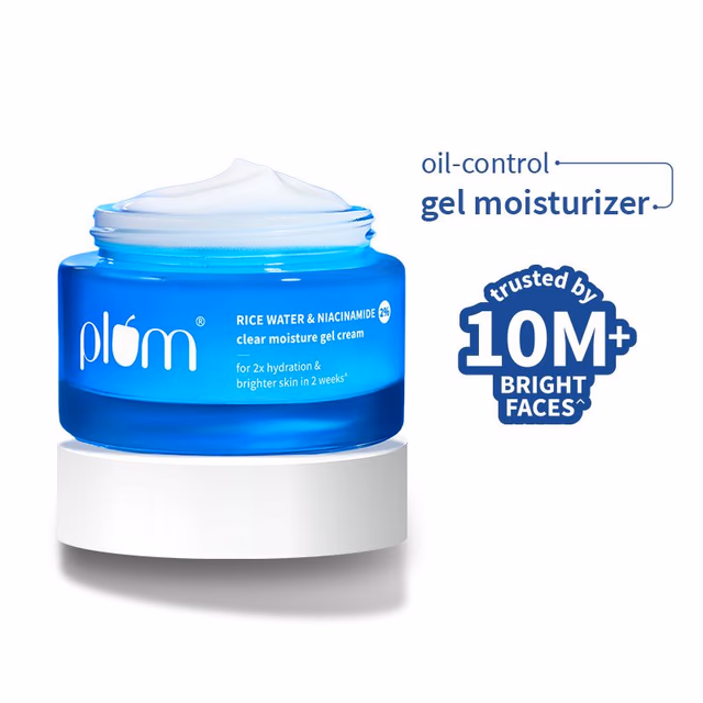 Plum 2% Niacinamide And Rice Water Moisturiser - Lightweight Gel Cream For Oil-Free Hydration