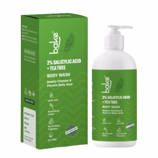 2% Salicylic Body Wash for Body & Back Acne & Strawberry Legs with Tea Tree