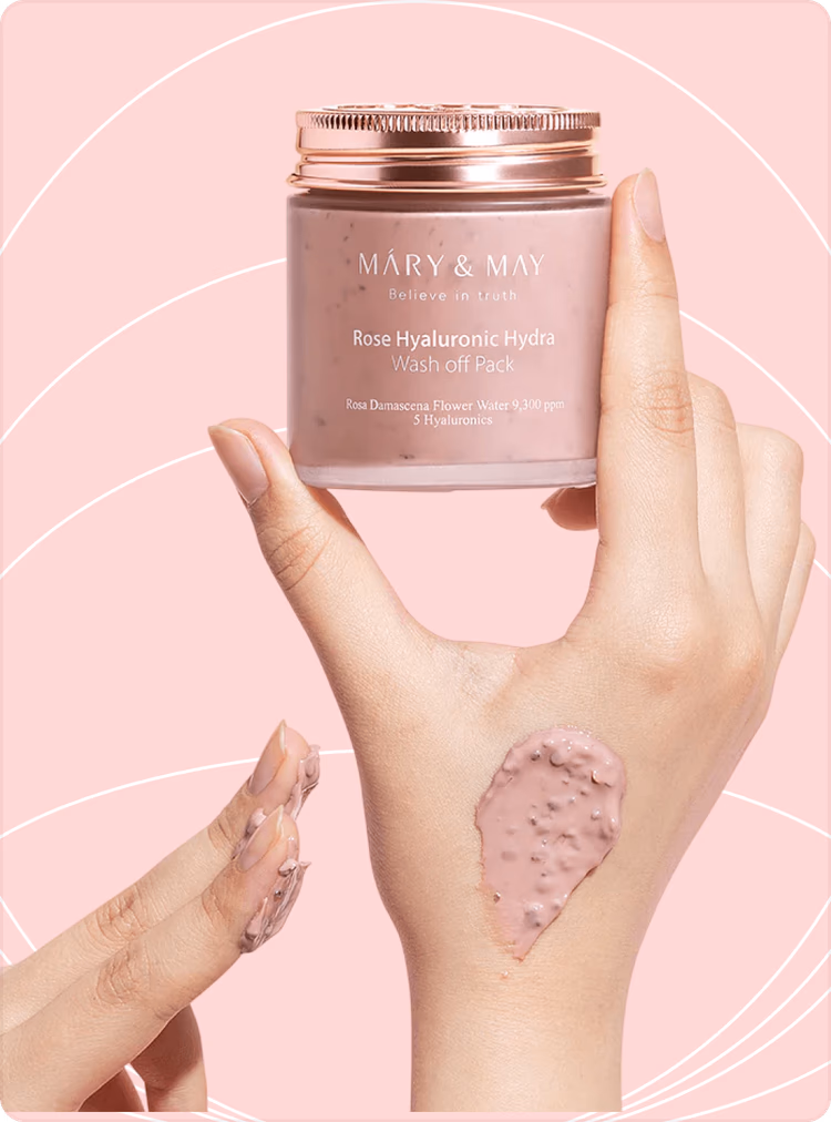 Latest Drops - Mary&May Rose Hyaluronic Hydra Wash off Pack 125g